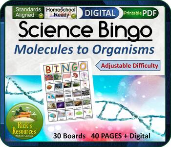 Preview of Science Bingo: Molecules to Organisms Grades 5-7