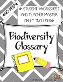 Biodiversity Glossary of Terms Worksheet