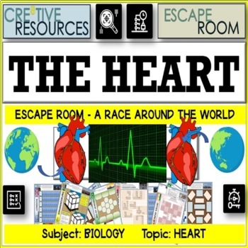 Preview of Science Biology Escape Room on The Heart