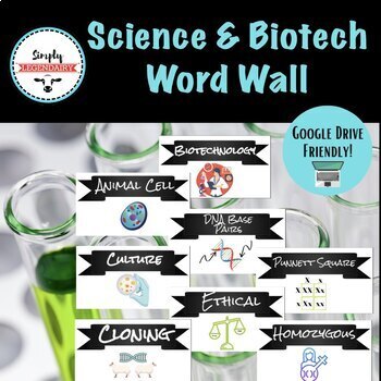 Preview of Science & Biotechnology Genetics, DNA, Heredity Word Wall- NO PREP
