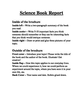 Preview of Science Book Report
