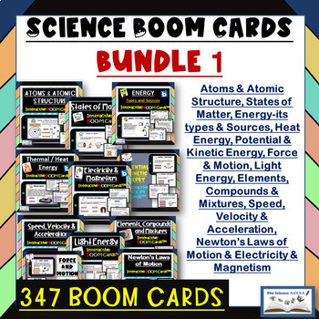 Preview of Science Boom Cards BUNDLE 1 EOY Review Digital Science Task Cards and Activities