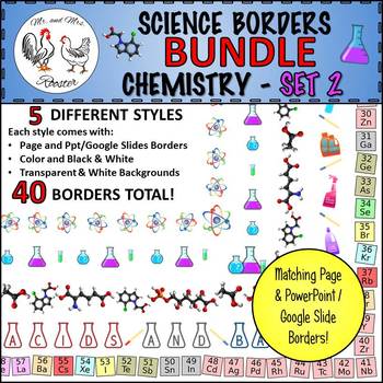 Preview of Science Borders BUNDLE: Chemistry - Set 2 {Portrait Page & Landscape Slide}