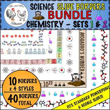 Preview of Science Borders Slide (LANDSCAPE) BUNDLE: Chemistry Sets 1 & 2