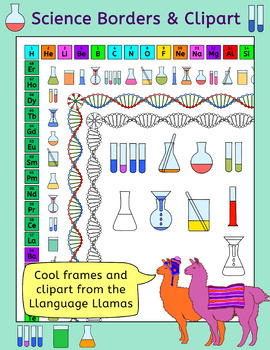 Preview of Science Borders and Clip Art  - Biology and Chemistry