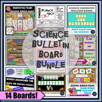 Preview of Science Bulletin Board Bundle 14 Back to School and NGSS Classroom Posters