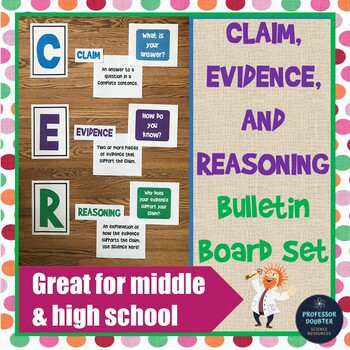 Preview of Science Bulletin Board Claim Evidence and Reasoning CER Poster set