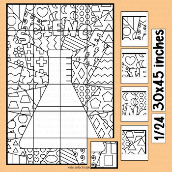 Preview of Science Bulletin Board Coloring Pages Activities Collaborative Poster Math Craft