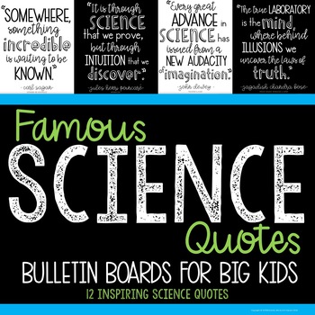 Preview of Science Bulletin Board - Famous Quotes - Middle School - STEM