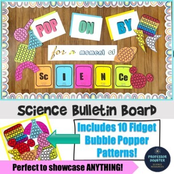 Preview of Bulletin Board Pop It Fidget Bubbles Back to School Science