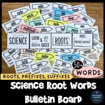 Preview of Science Bulletin Board Root Words Prefixes Suffixes Back to School Posters