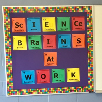 Preview of Science Bulletin Board: "Science Brains At Work" Periodic Table