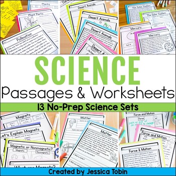 Preview of Science Worksheets, Science Reading Comprehension Passages and Questions Bundle