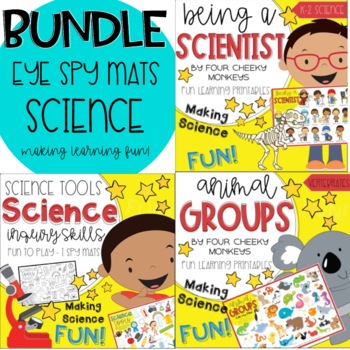 Preview of Science Bundle: Eye Spy Mats // Living things, science tools