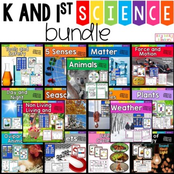 Preview of Science Bundle for Kindergarten and First Grade, Back to School