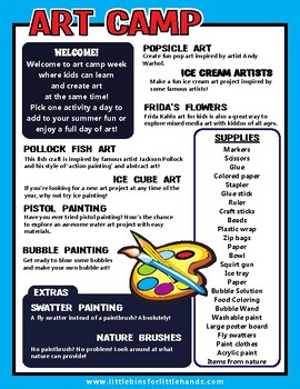 Preview of Science CAMP Theme: Play with ART (FREE)