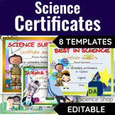 Science CERTIFICATES and AWARDS
