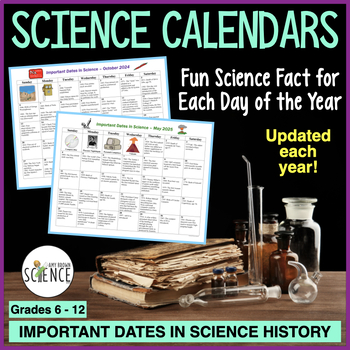 Preview of Science Calendars Important Dates in Science History
