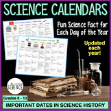 Science Calendars Important Dates in Science History