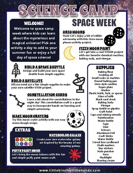 Preview of Science Camp Week: Out of this World Space!