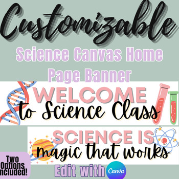 Preview of Science Canvas Banner Templates Customizable with Canva