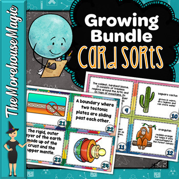 Preview of Middle School Science Card Sorts Growing Bundle