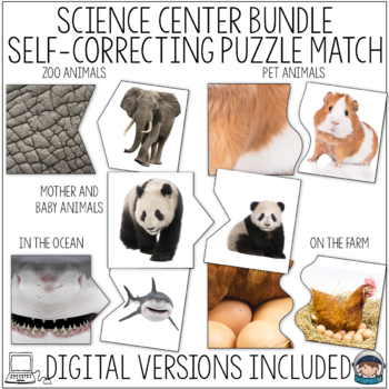Preview of Science Center Activities Animal Puzzle Match Real Photos Montessori BOOM Cards