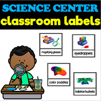 Preview of Science Center Labels for 3K, Preschool, Pre-K, & Kindergarten Classrooms