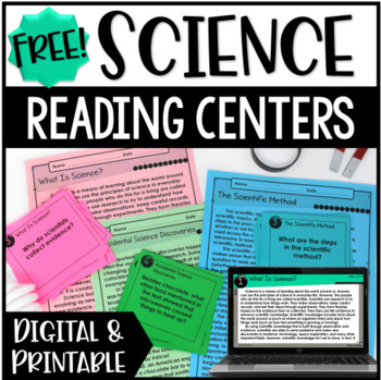 Preview of Science Centers with Reading Passages ∣ FREE General Science with Digital