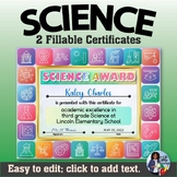 Science Certificates