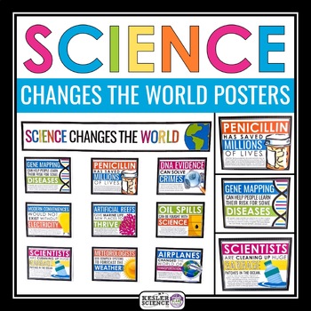 Preview of Science Posters | Science Changes the World - Bulletin Board Classroom Décor