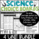 Science Choice Boards BUNDLE