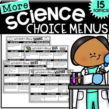 Preview of Science Choice Boards Choice Menus Fast Finishers Early Finishers Activities