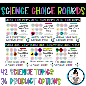 Preview of Science Choice Boards - Customize!