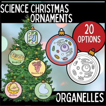 Preview of Science Christmas Tree Ornaments Cell Organelles | Winter Holiday Activity