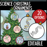 Science Christmas Tree Ornaments | Editable | Winter Holid