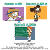 Science Class Cartoon Clipart Volumes 1-3 Bundle