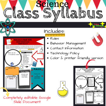 Preview of Science Class Syllabus using Google Slides