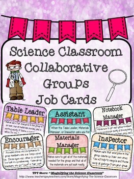 Preview of Science Classroom Collaborative Groups Job Cards