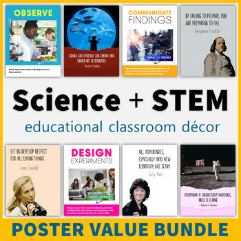 Preview of Science Classroom Decor Poster Bulletin Board Value Bundle