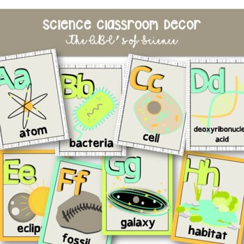 Preview of Science Classroom Decor - The ABC's of Science Posters