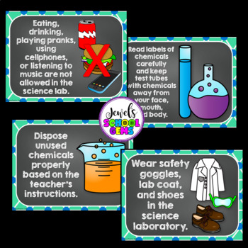 Science Classroom Decorations (Lab Safety Rules Posters) by Jewel's