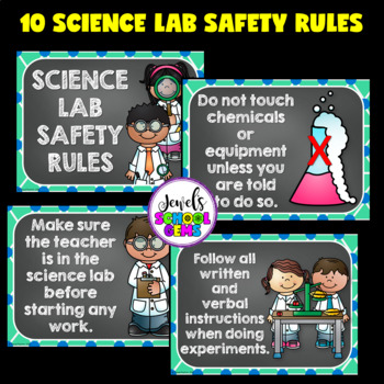 Science Classroom Decorations (Lab Safety Rules Posters) by Jewel's School  Gems