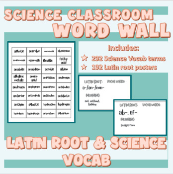Preview of Science Classroom | Latin Root Word Wall