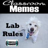 Science Classroom Meme - LAB Rules -  White Dog Sign/Poster