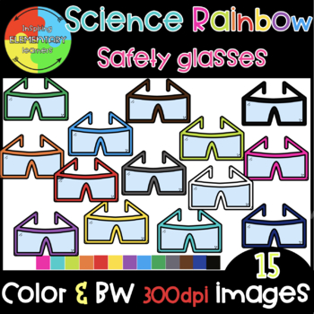 Preview of Science Clipart | Rainbow Safety glasses Clip Art