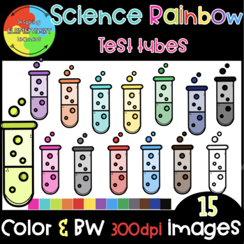 Preview of Science Clipart | Rainbow Test Tubes Clip Art