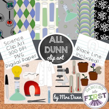 Science Clip Art and Digital Paper by Dancing into First | TpT