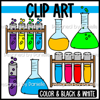 science beakers and test tubes clipart