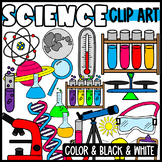 Science Clipart: test tubes, beakers, planet, microscope, 